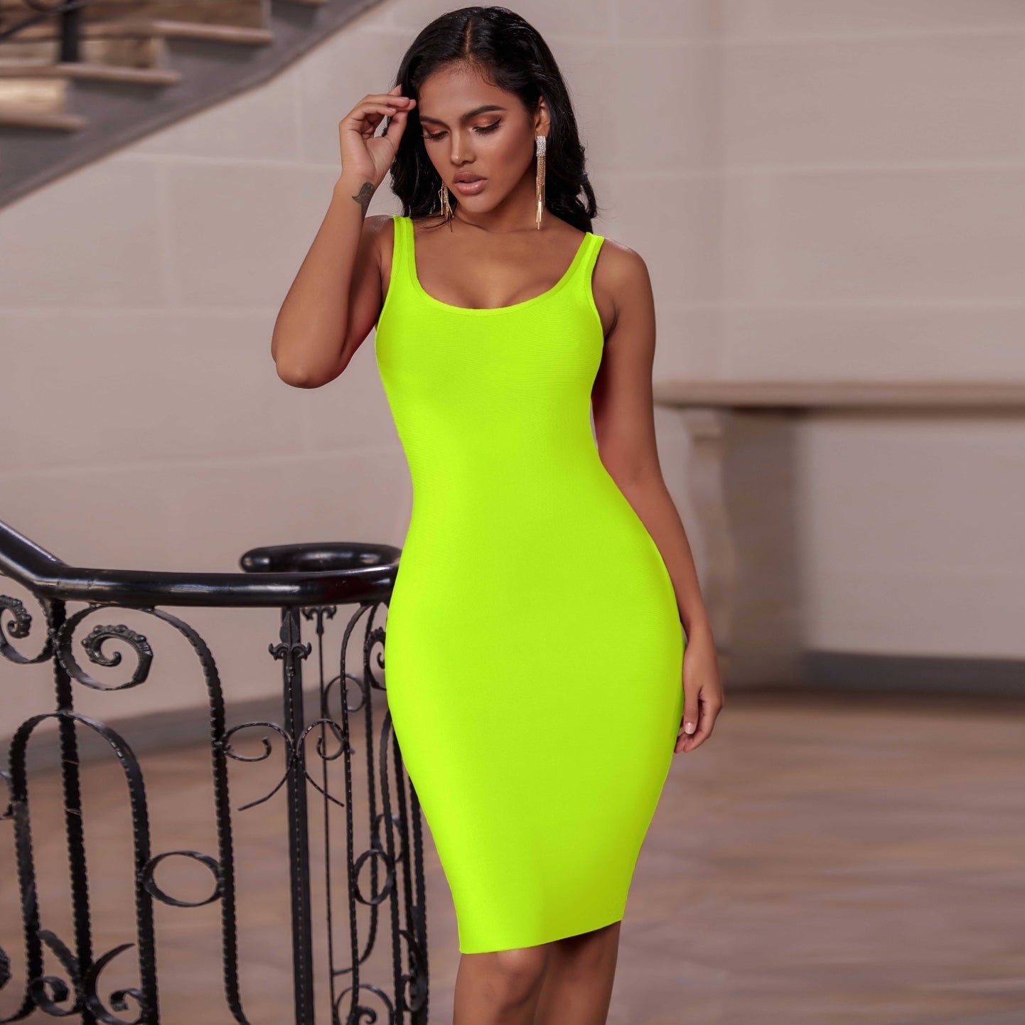 Strappy Sleeveless Backless Bandage Dress PK19124