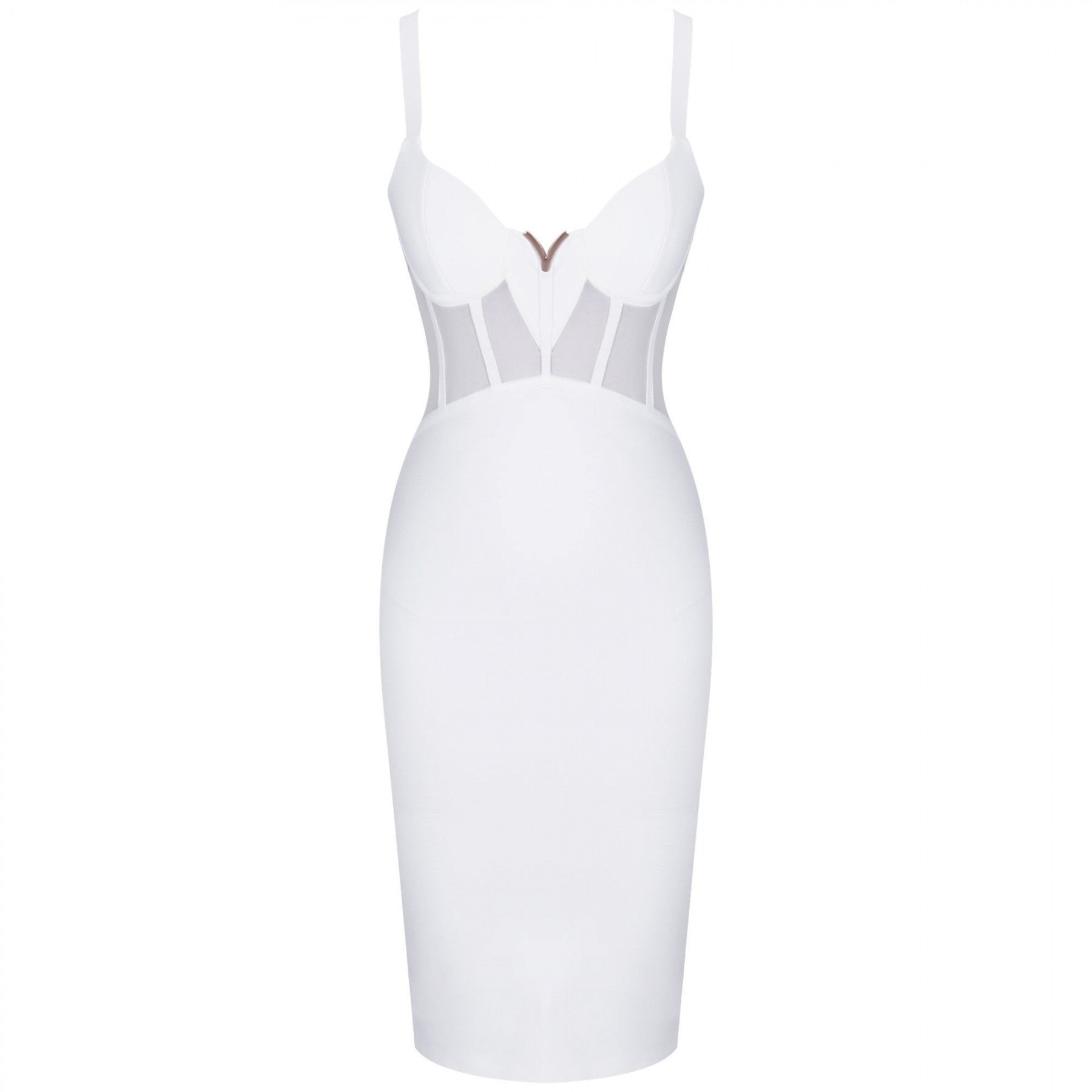 Strappy Sleeveless Mesh Mini Bandage Dress PF19006