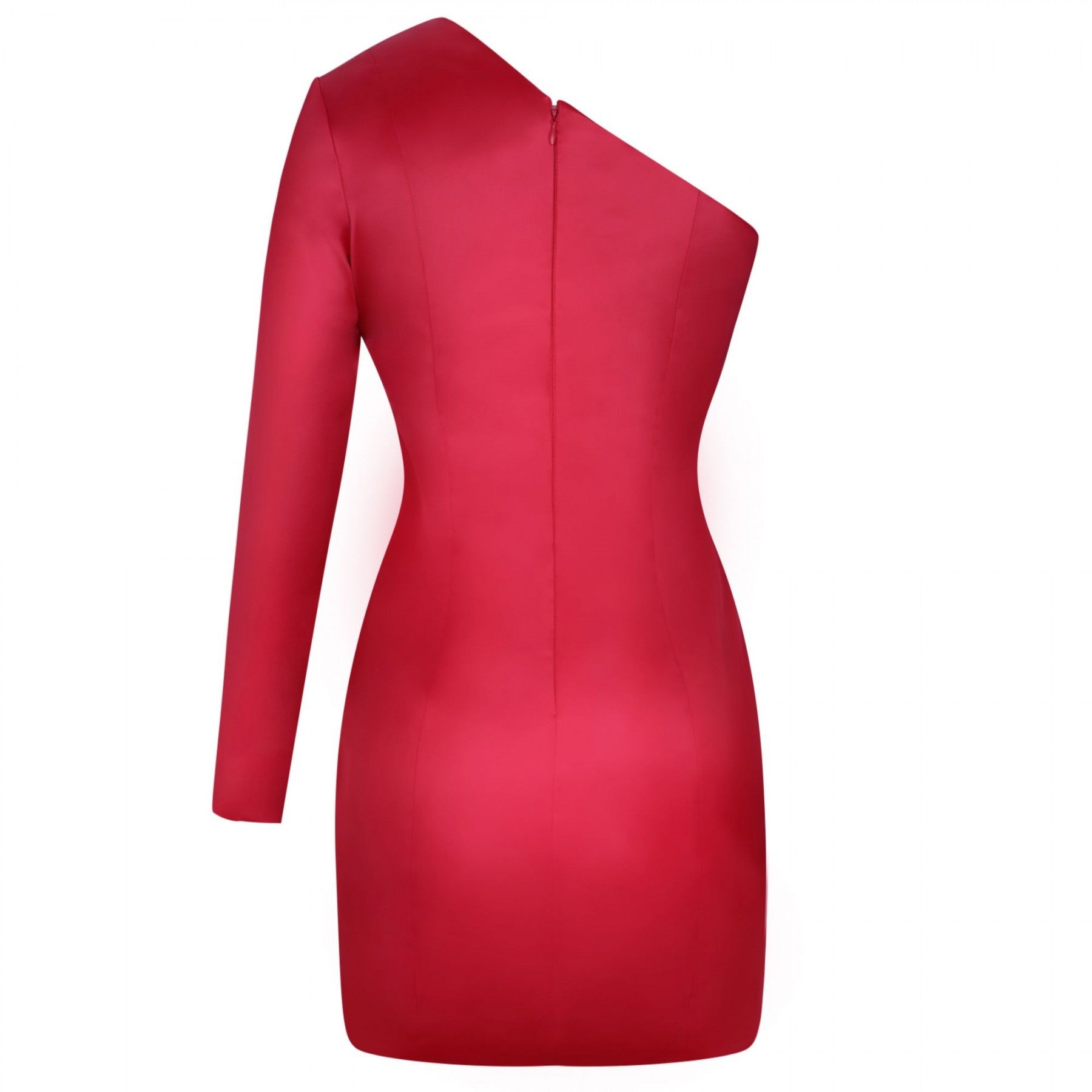 One Shoulder Long Sleeve Asymmetrical Mini Bodycon Dress HI1118