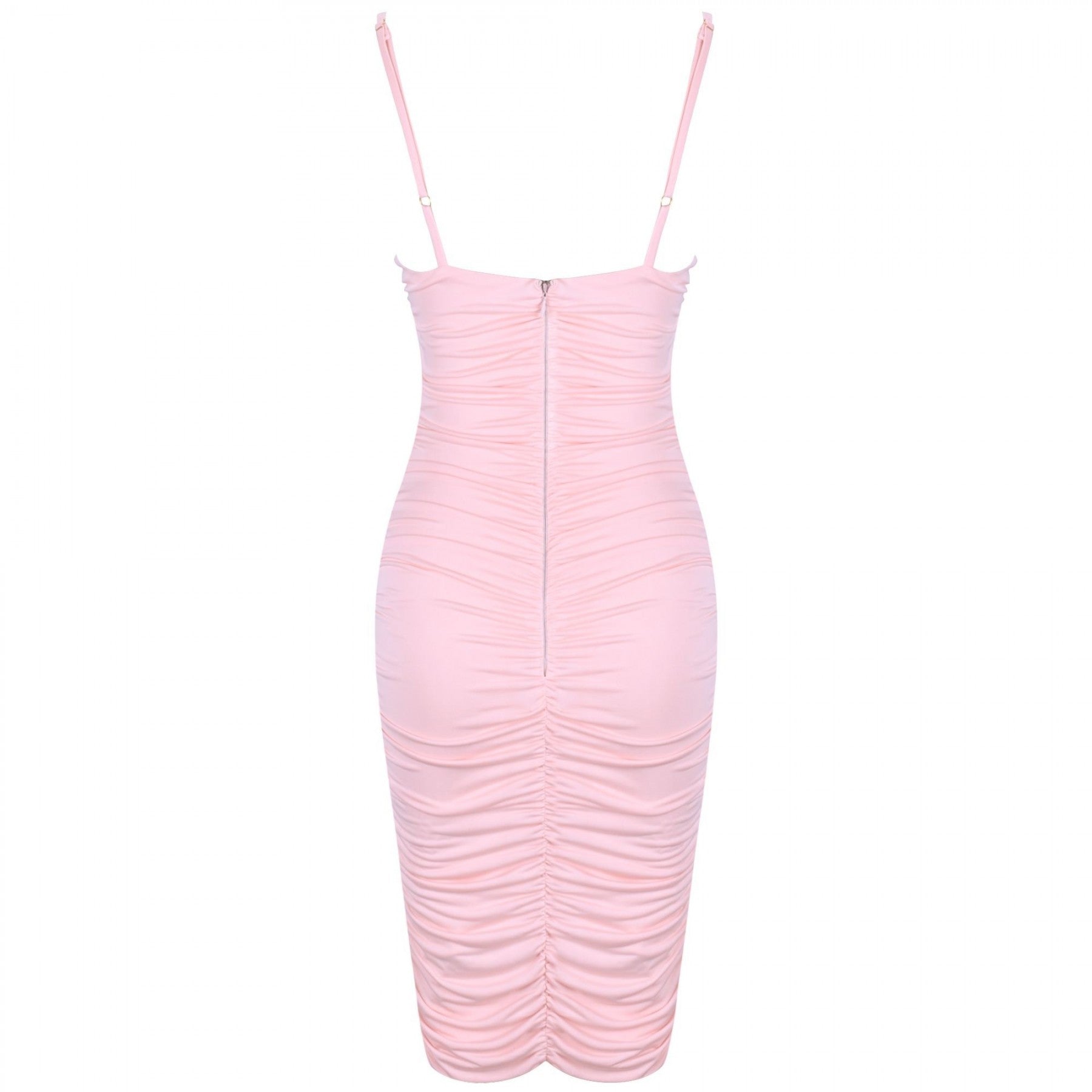 Strappy Sleeveless Cutout Over Knee Bodycon Dress HI1071