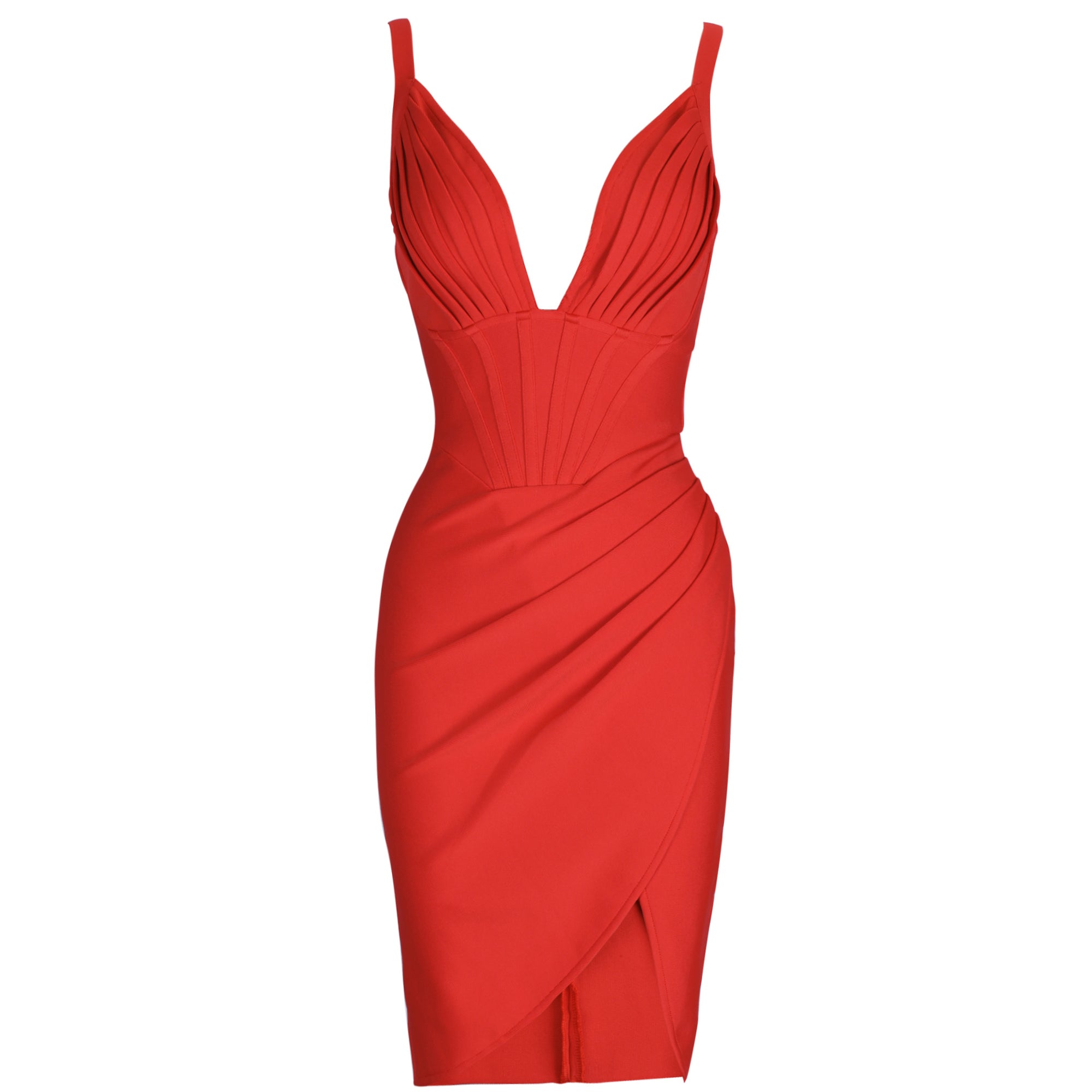 Strappy Sleeveless Frill Midi Bandage Dress PF21619