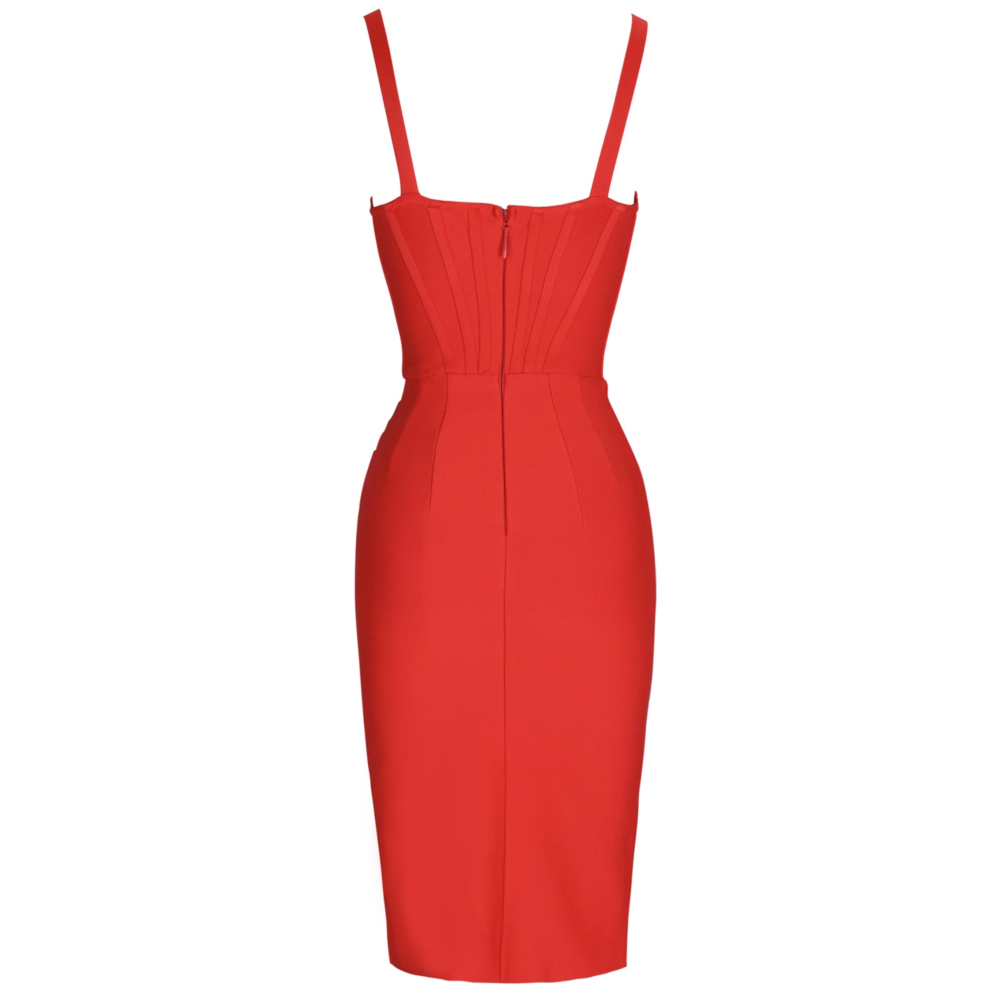 Strappy Sleeveless Frill Midi Bandage Dress PF21619