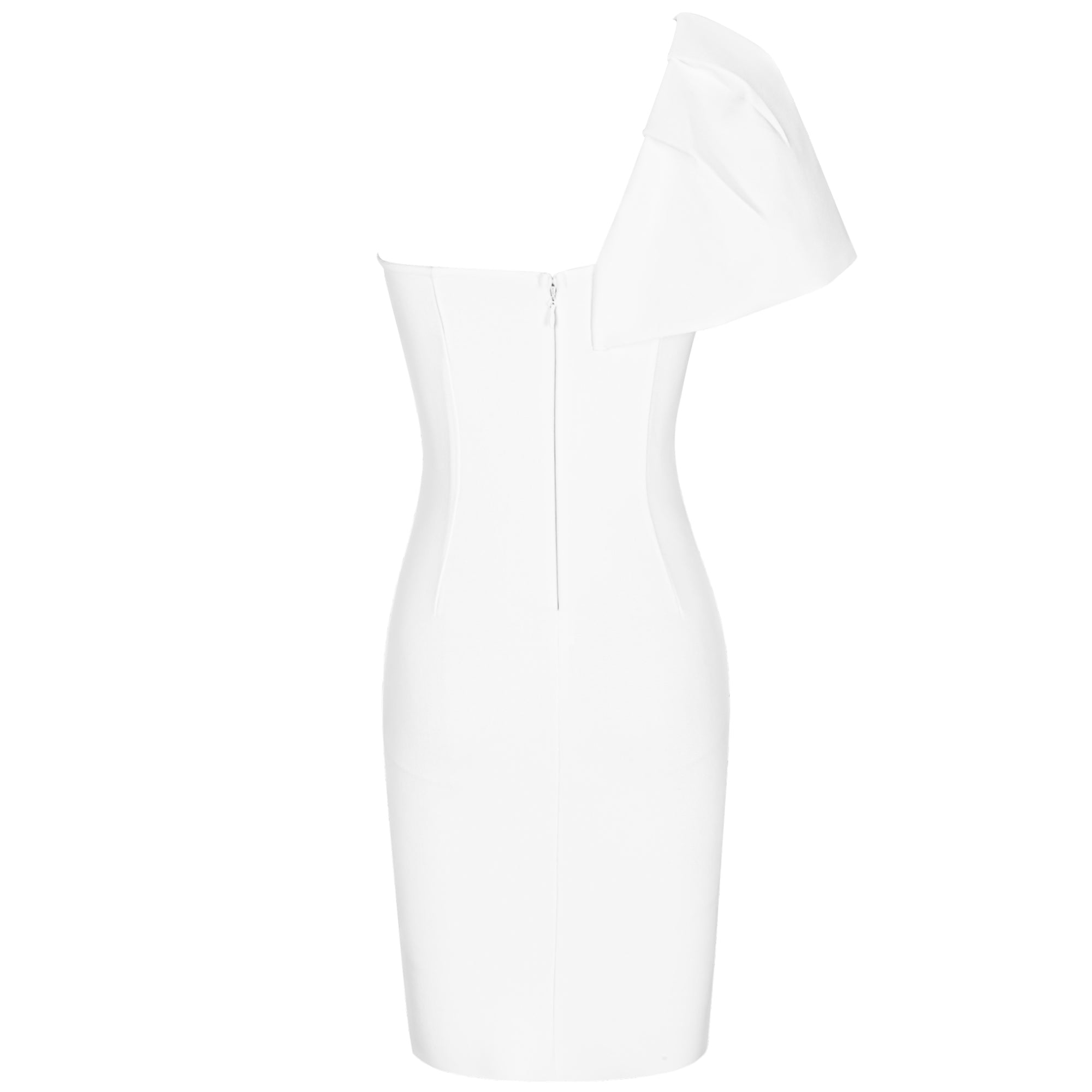 One Shoulder Sleeveless Frill Mini Bandage Dress PP091408