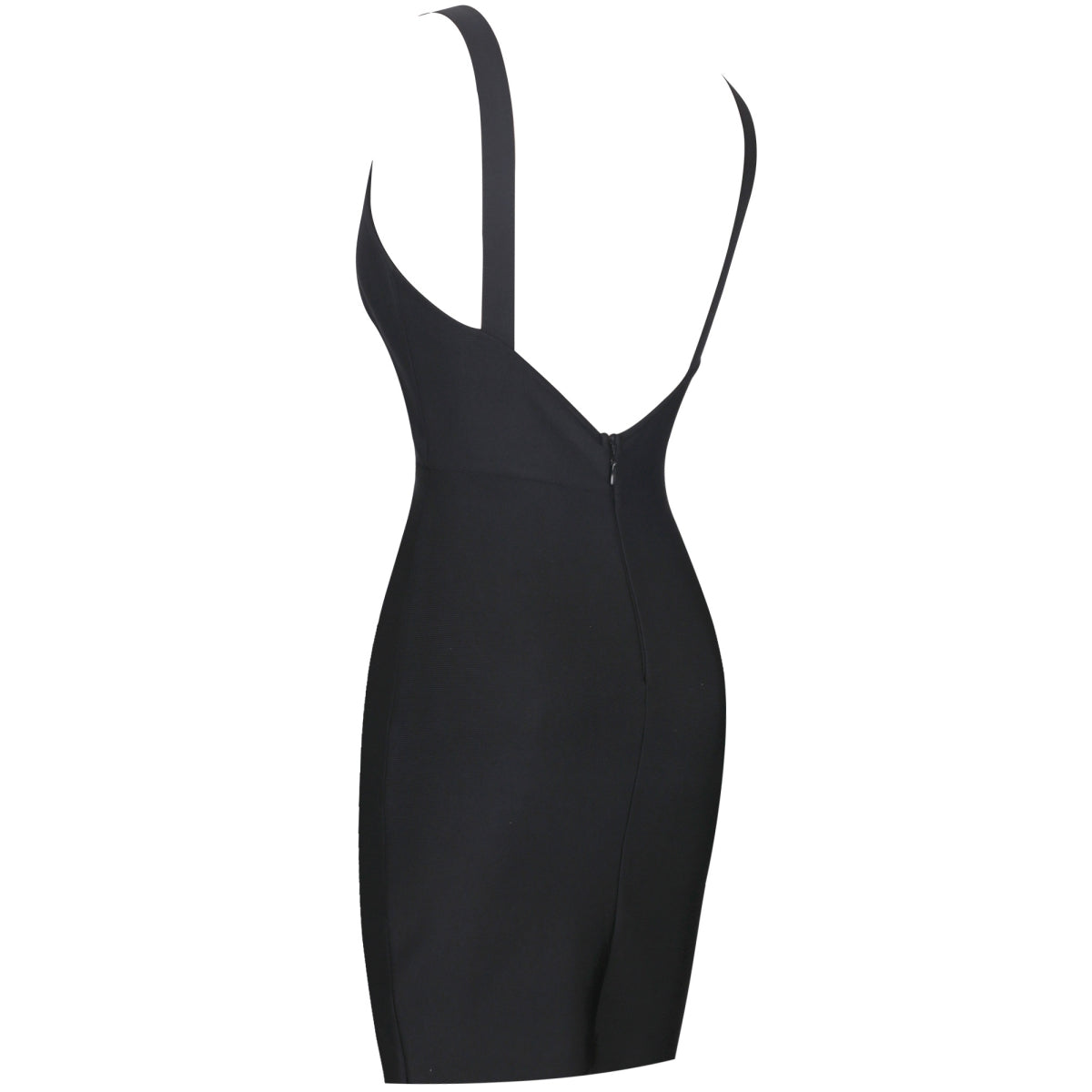 Black Strappy Sleeveless Plain Mini Bandage Dress PF091906