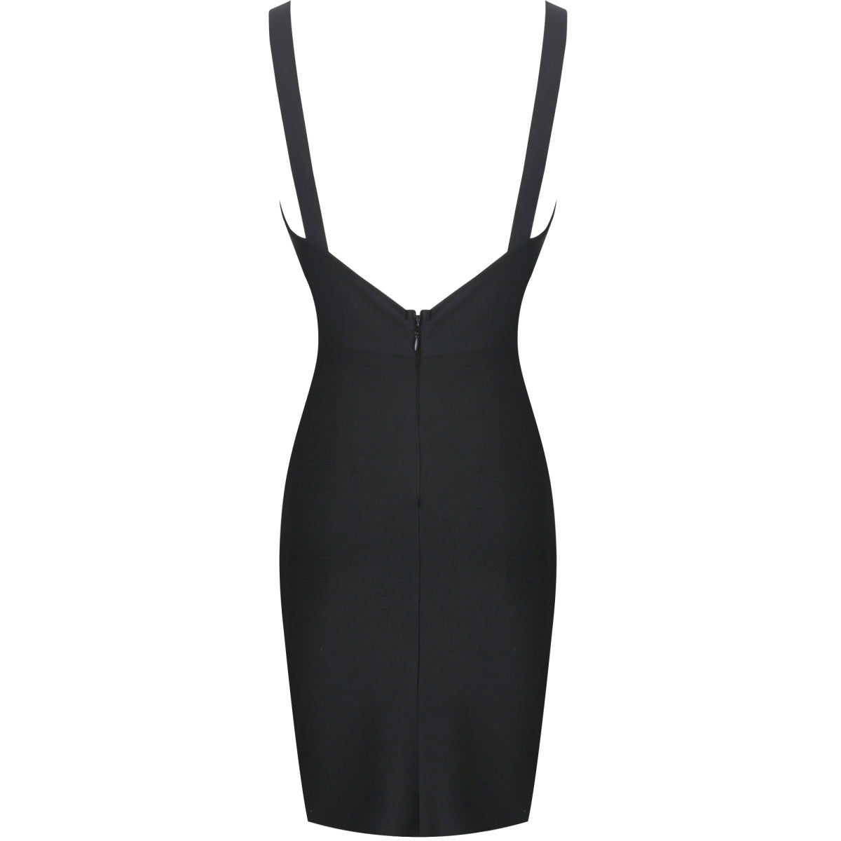 Black Strappy Sleeveless Plain Mini Bandage Dress PF091906