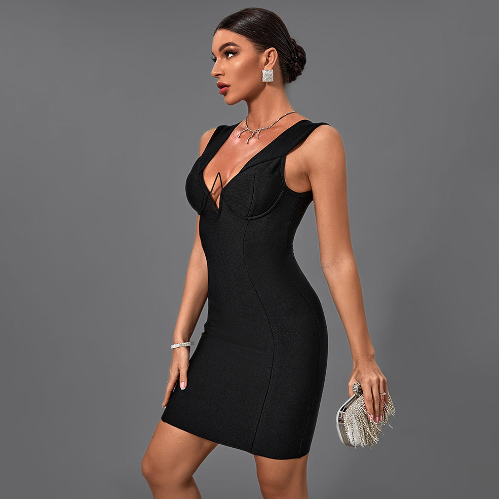 Off Shoulder Midi Elegant Bandage Dress PF21611