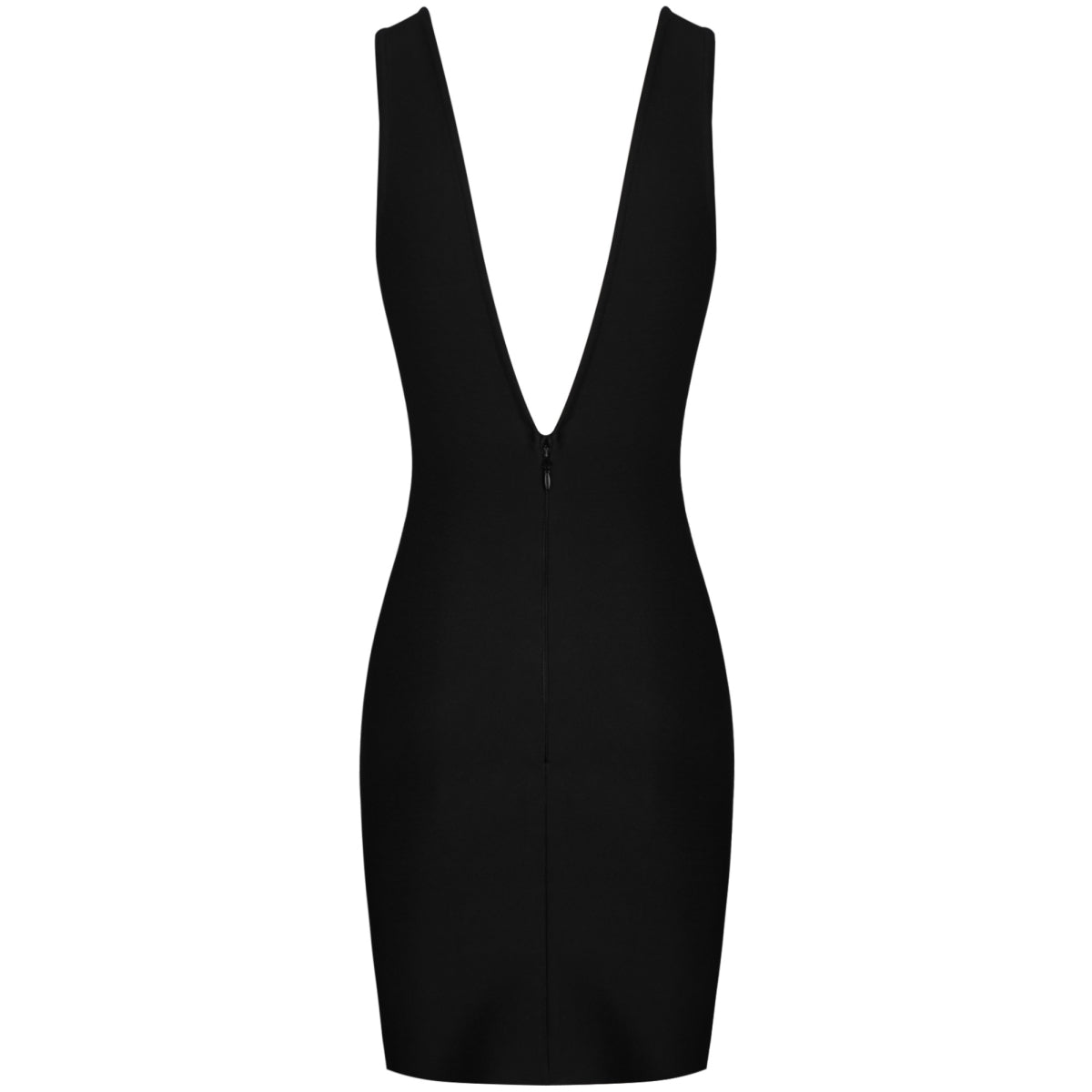 Black V Neck Sleeveless Rhinestone Mini Bandage Dress PK091908