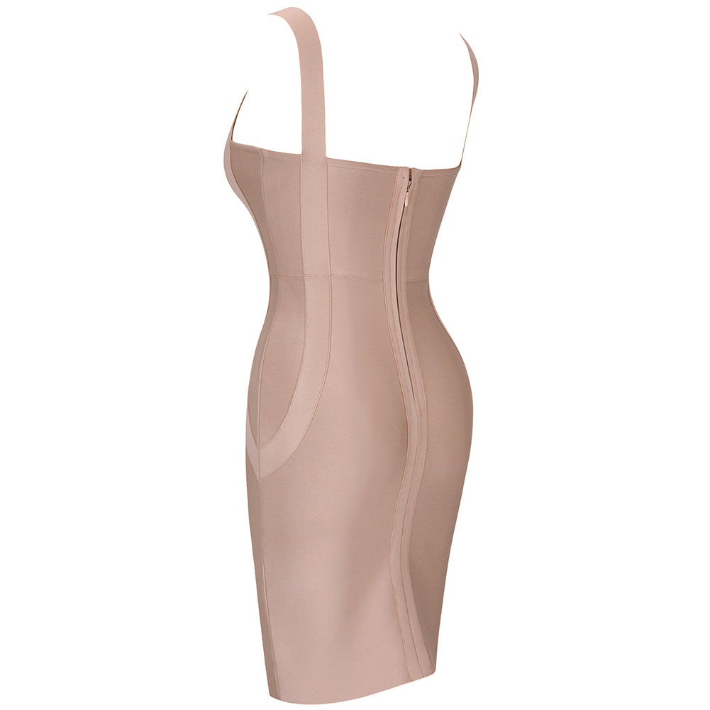 Strappy Sleeveless Plain Bandage Dress PK211102