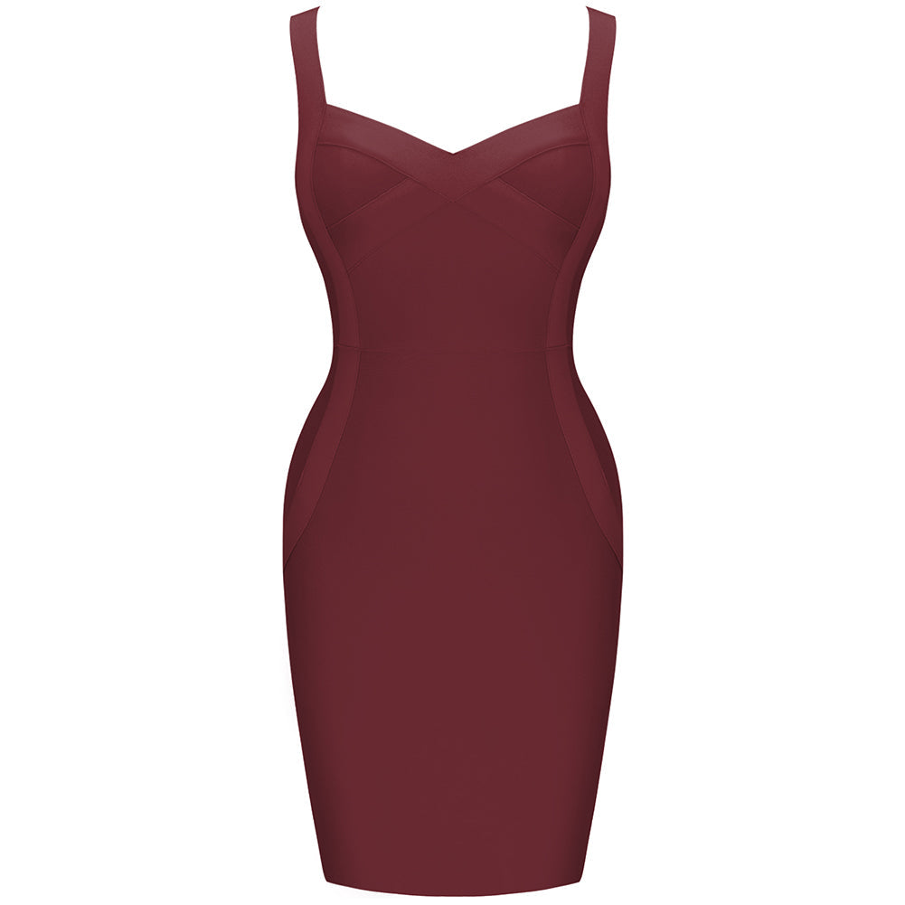 Strappy Sleeveless Plain Bandage Dress PK211102