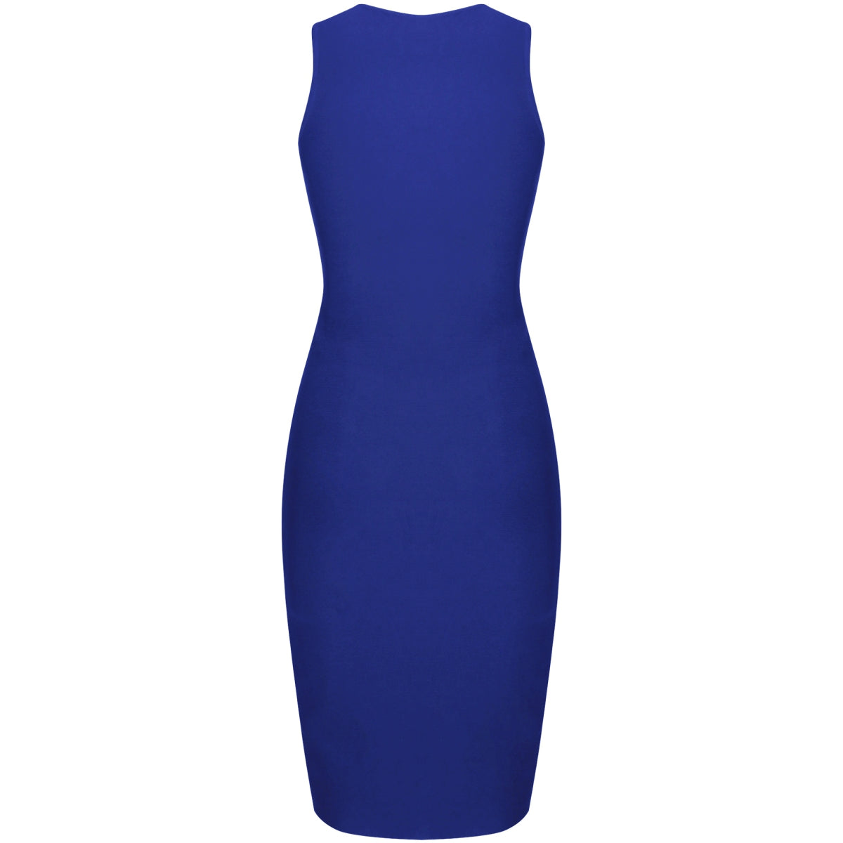 Round Neck Sleeveless Plain Over Knee Bandage Dress PP091905