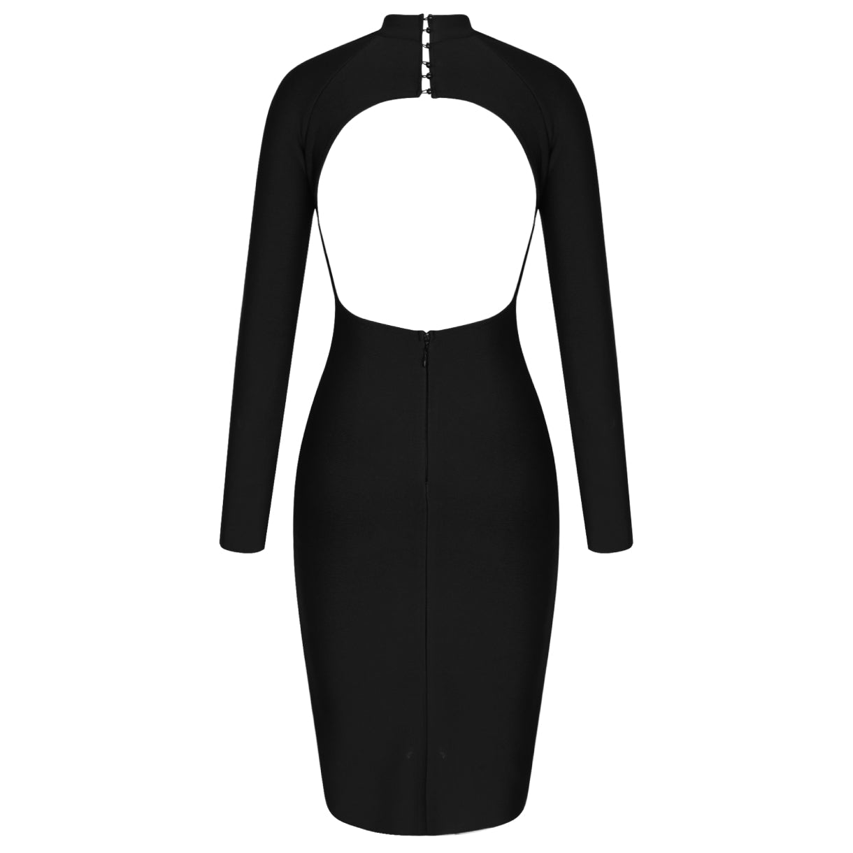 High Neck Long Sleeve Cut Out Over Knee Bandage Dress PP20009