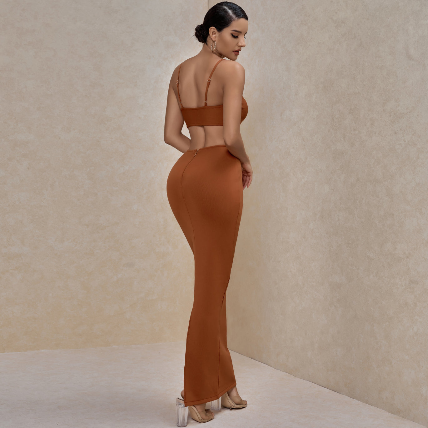 Strappy Exposed Waist Bandage Dress PP19427