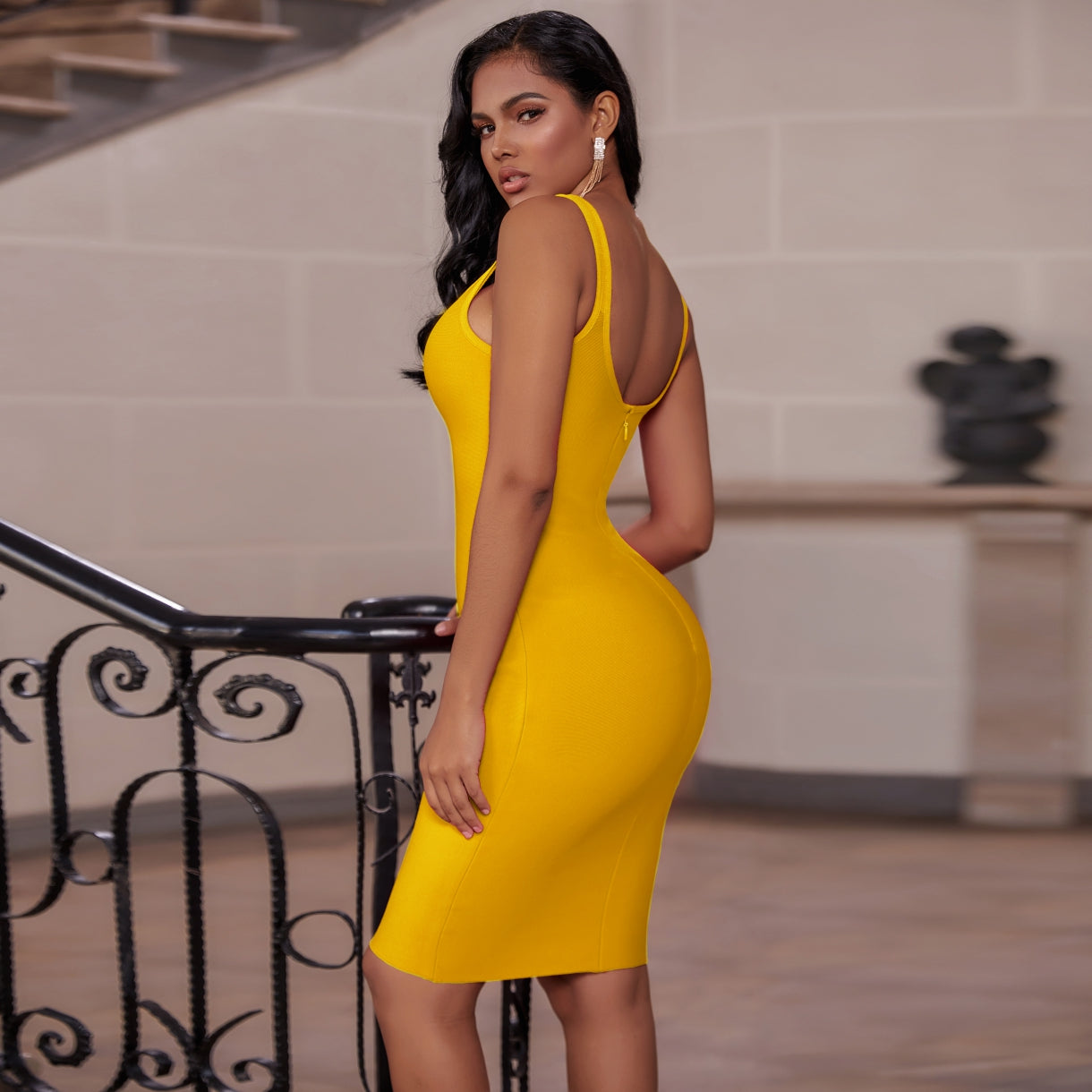 Strappy Sleeveless Backless Bandage Dress PK19124