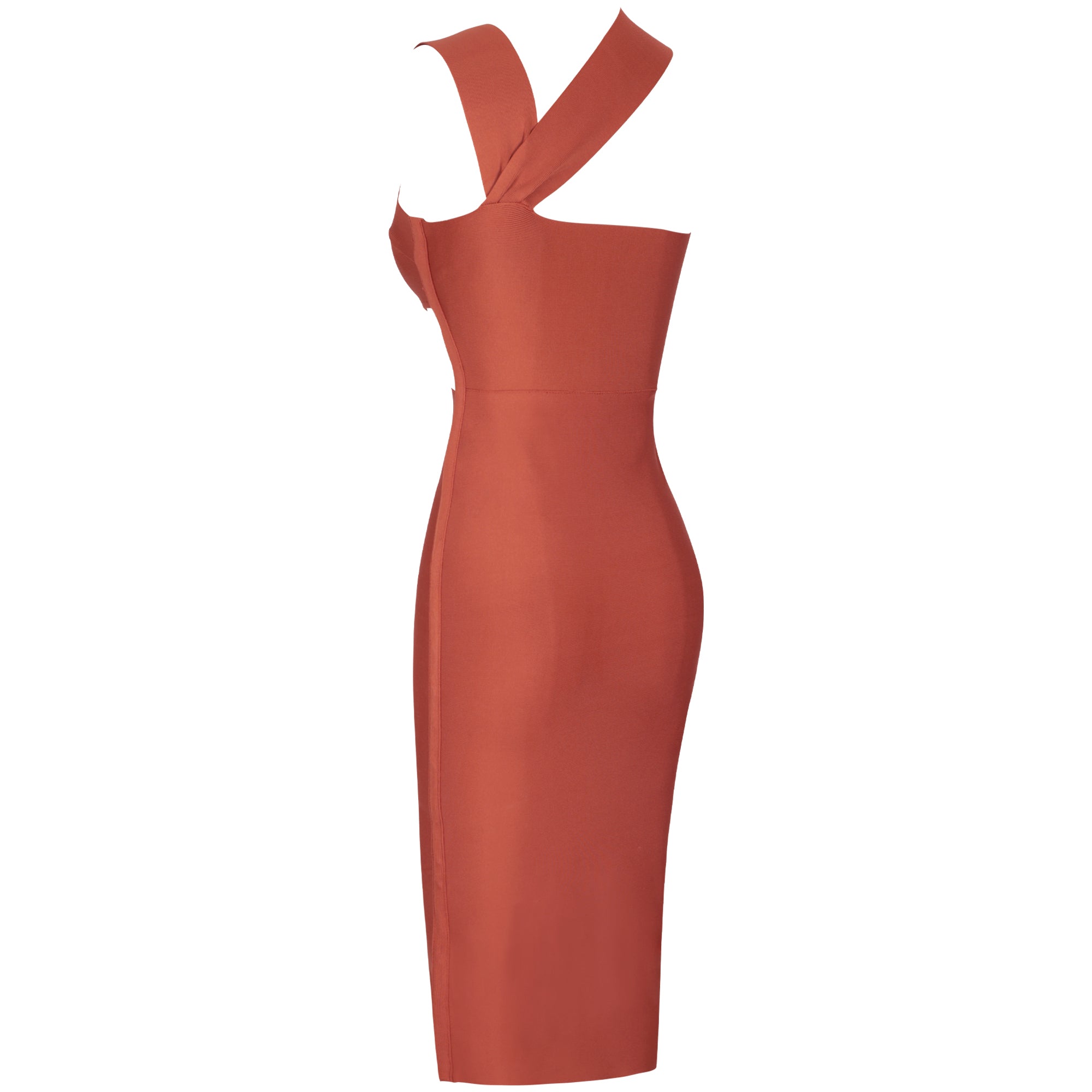 Waist Hollow Asymmetrical Over Knee Bandage Dress HL8363