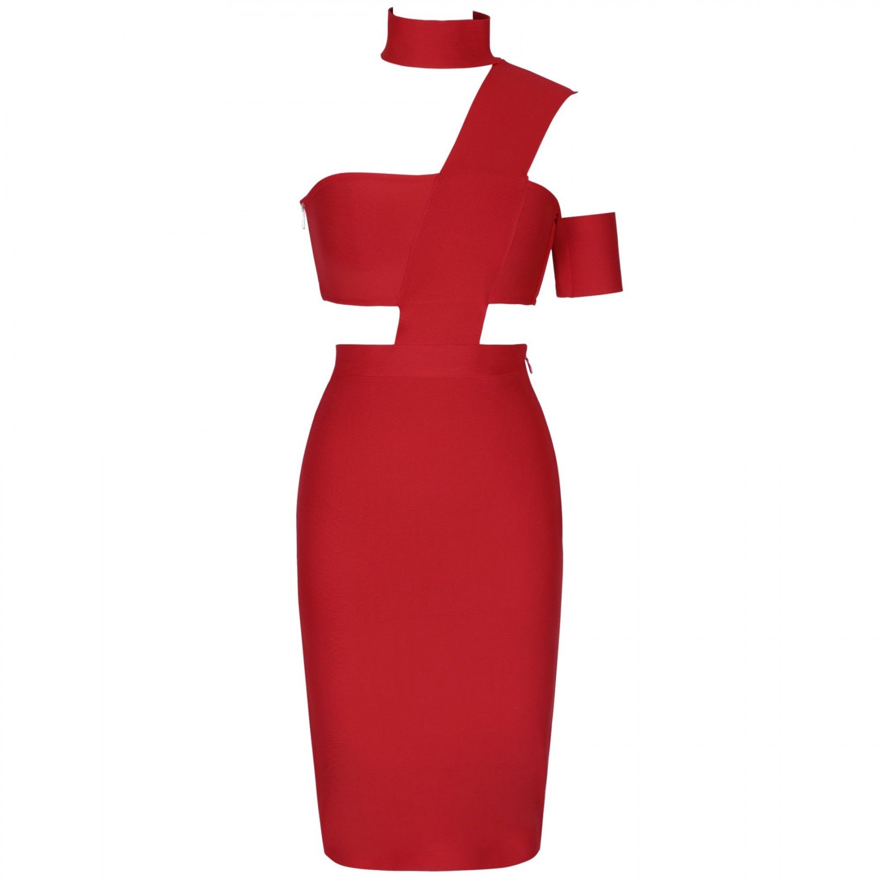 Halter Sleeveless Cut out Midi Bandage Dress SP015