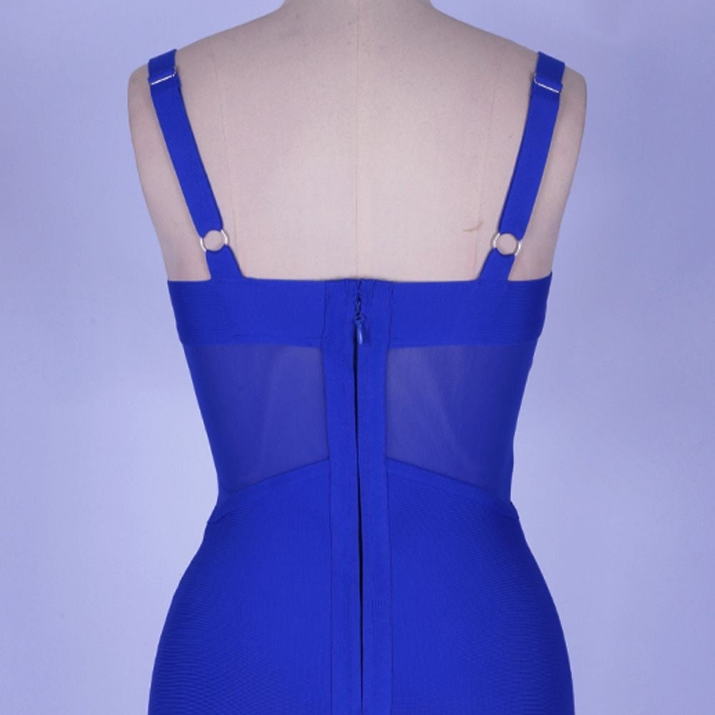 Strappy Sleeveless Mesh Mini Bandage Dress PF19006