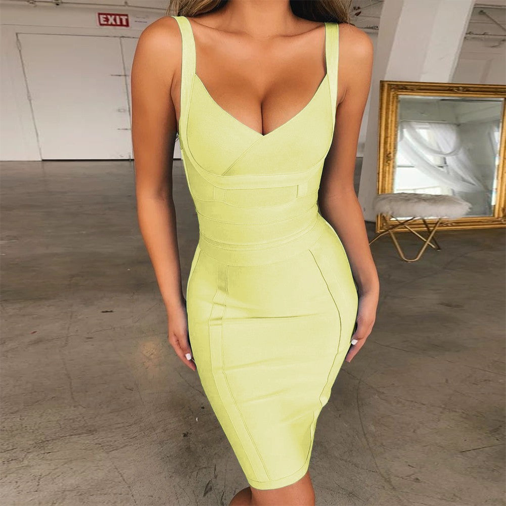 Strappy Sleeveless Backless Mini Bandage Dress PP19055